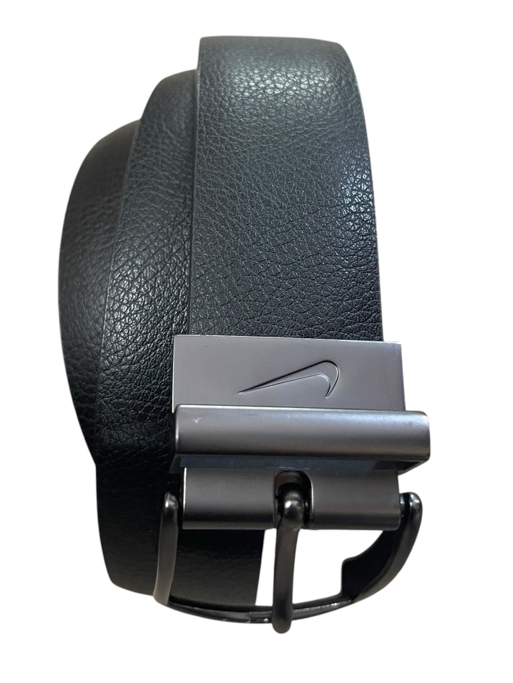 Everyday Nike Black Brown Leather Reversible Belt with Gunmetal Buckle
